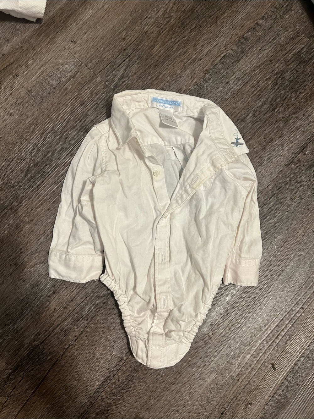 Janie and Jack Cream Button-Front Long-Sleeve Bodysuit